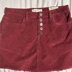 🌼Indigo Rein Burgundy Corduroy Mini Skirt
